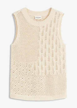 Best Top de punto ajour con fibras metalizadas Mujer Camisetas|Ropa De Punto