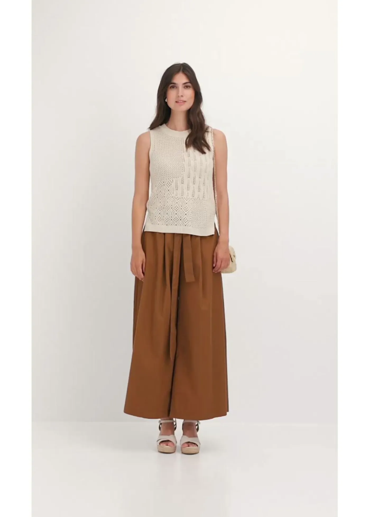 Best Top de punto ajour con fibras metalizadas Mujer Camisetas|Ropa De Punto