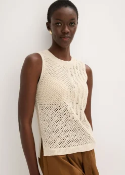 Best Top de punto ajour con fibras metalizadas Mujer Camisetas|Ropa De Punto