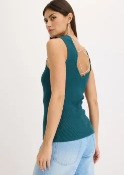 Discount Top de punto con cinta brillante Mujer Camisetas|Ropa De Punto