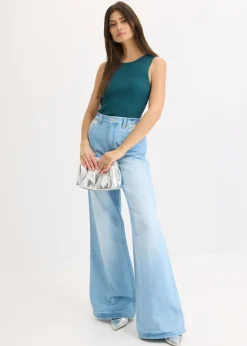 Discount Top de punto con cinta brillante Mujer Camisetas|Ropa De Punto