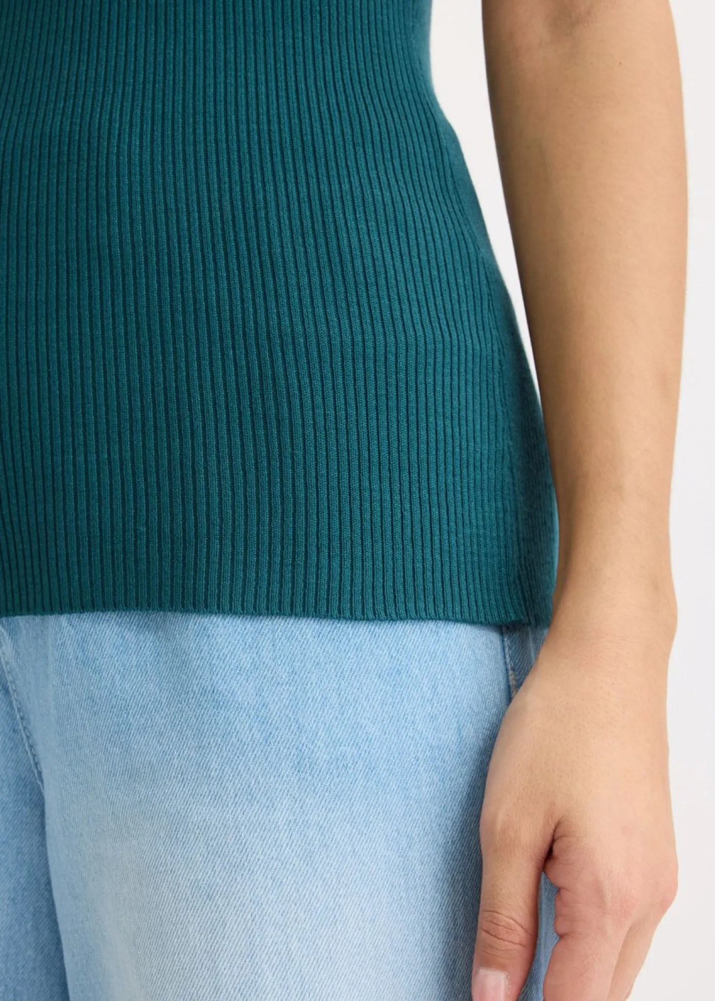 Discount Top de punto con cinta brillante Mujer Camisetas|Ropa De Punto