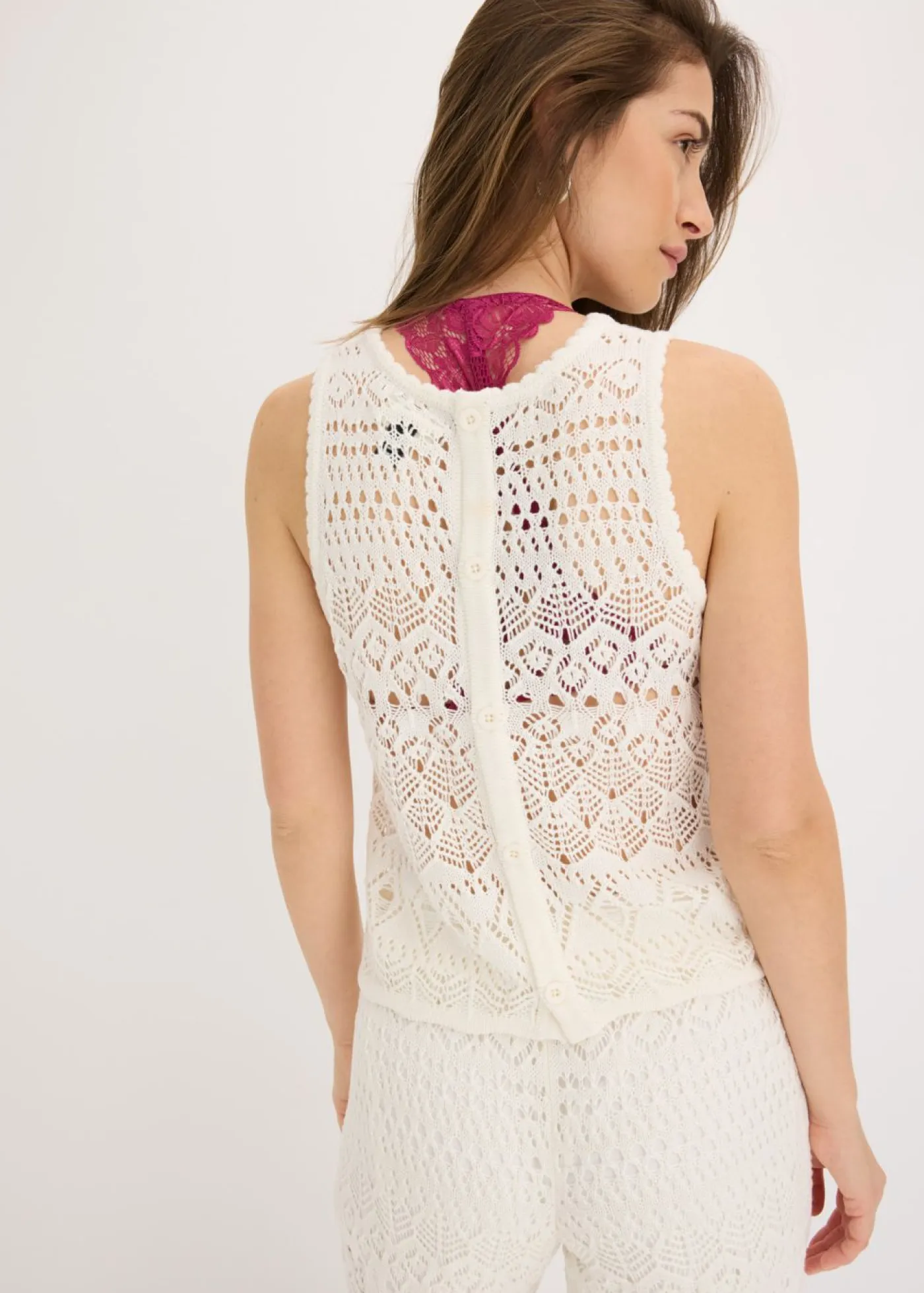 Clearance Top de punto con patrón de punto calado Mujer Camisetas|Ropa De Punto