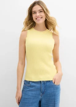 Top de punto con viscosa Mujer Camisetas|Novedades
