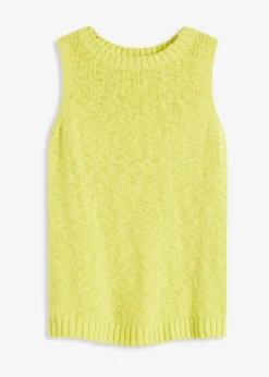 Discount Top de punto de algodón con textura nudosa Mujer Camisetas|Ropa De Punto