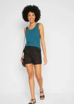 Hot Top de punto de algodón orgánico puro Mujer Camisetas