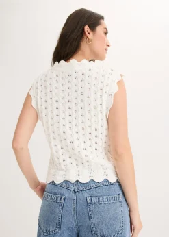 Online Top de punto de algodón puro Mujer Camisetas|Novedades