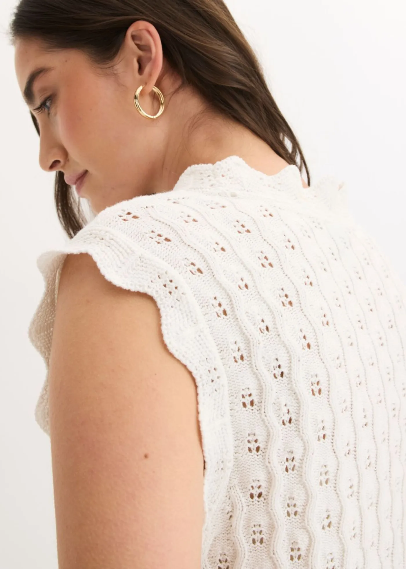 Online Top de punto de algodón puro Mujer Camisetas|Novedades