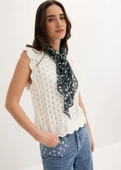 Online Top de punto de algodón puro Mujer Camisetas|Novedades