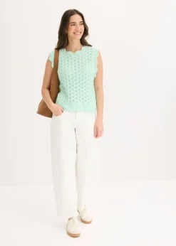 Clearance Top de punto de algodón puro Mujer Novedades|Ropa De Punto