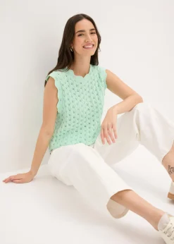 Clearance Top de punto de algodón puro Mujer Novedades|Ropa De Punto