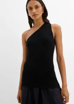 Best Top de punto de mezcla de viscosa con hombros al descubierto Mujer Esenciales|Camisetas