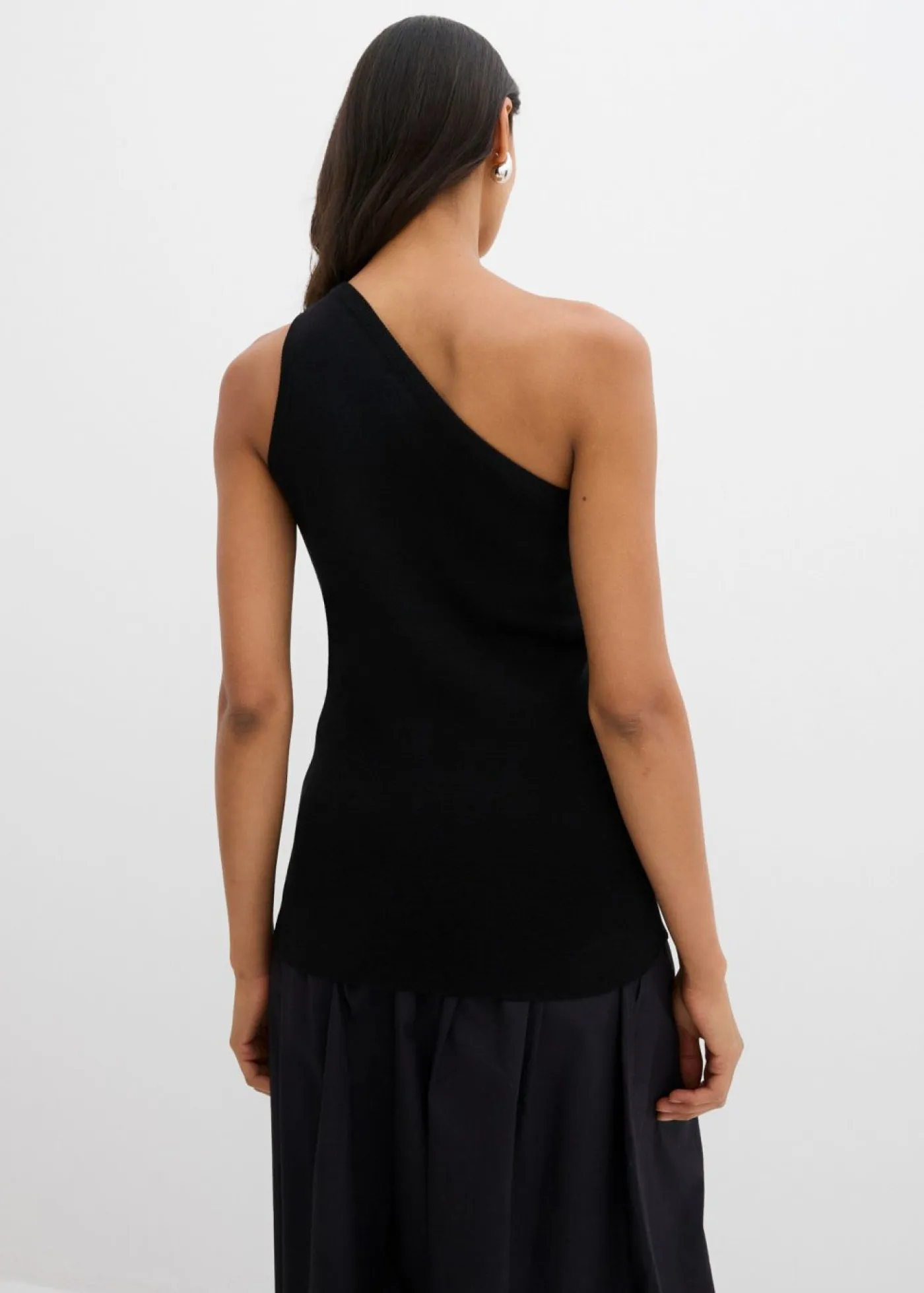 Best Top de punto de mezcla de viscosa con hombros al descubierto Mujer Esenciales|Camisetas