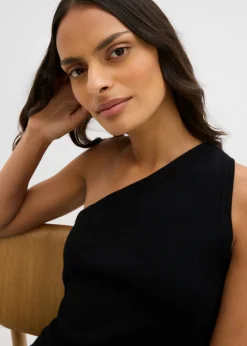 Best Top de punto de mezcla de viscosa con hombros al descubierto Mujer Esenciales|Camisetas