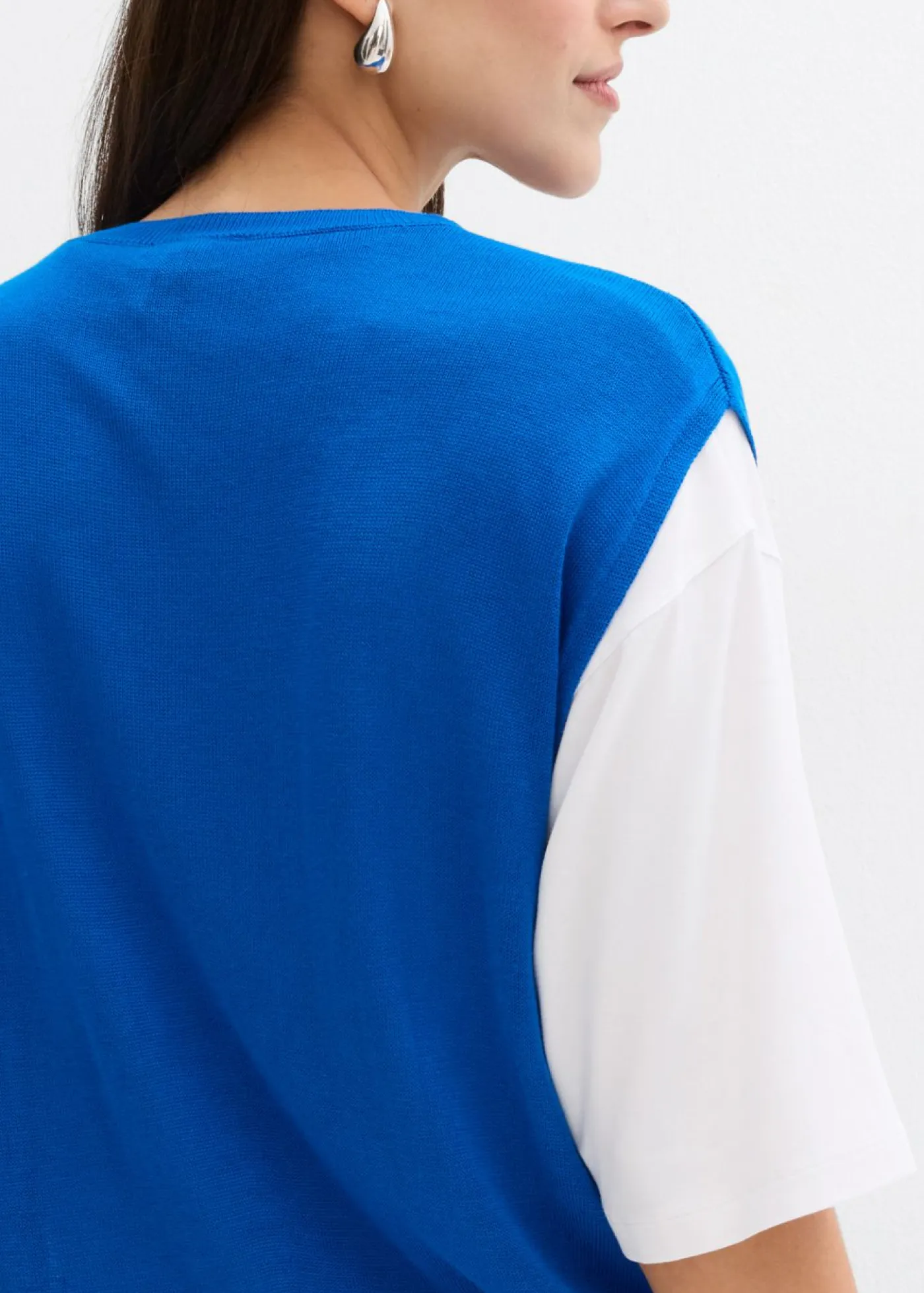 Discount Top de punto de viscosa fina con forma abullonada Mujer Esenciales|Camisetas