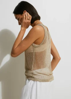 Online Top de punto en suave mezcla de viscosa Mujer Camisetas|Ropa De Punto