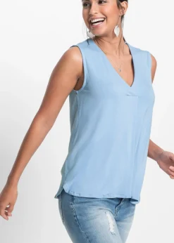 Outlet Top de suave mezcla de viscosa Mujer Camisetas|Novedades
