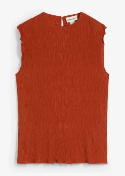 Sale Top de tejido arrugado estructurado Mujer Esenciales|Camisetas