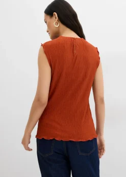 Sale Top de tejido arrugado estructurado Mujer Esenciales|Camisetas
