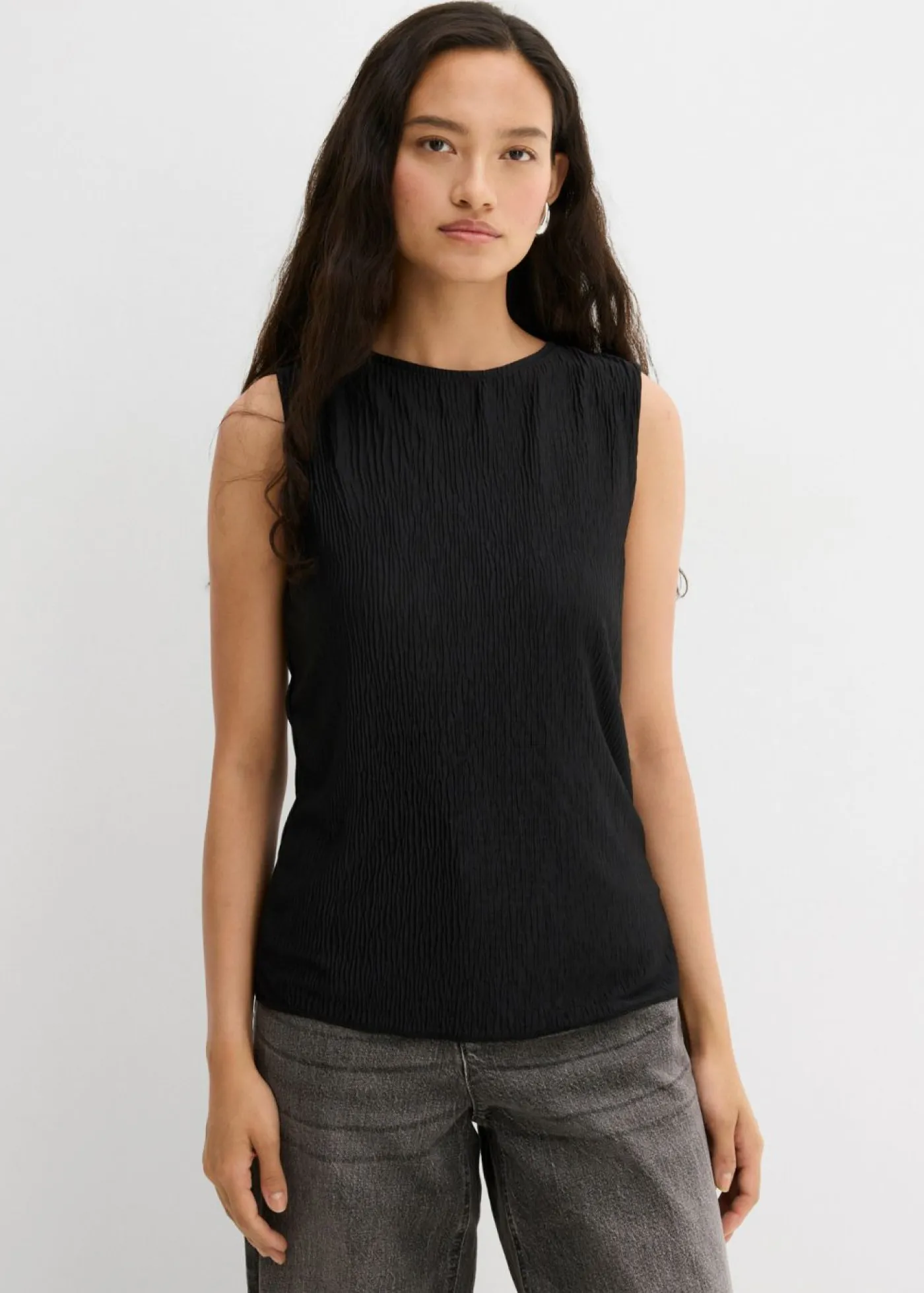 Best Top de tejido arrugado estructurado Mujer Esenciales|Camisetas