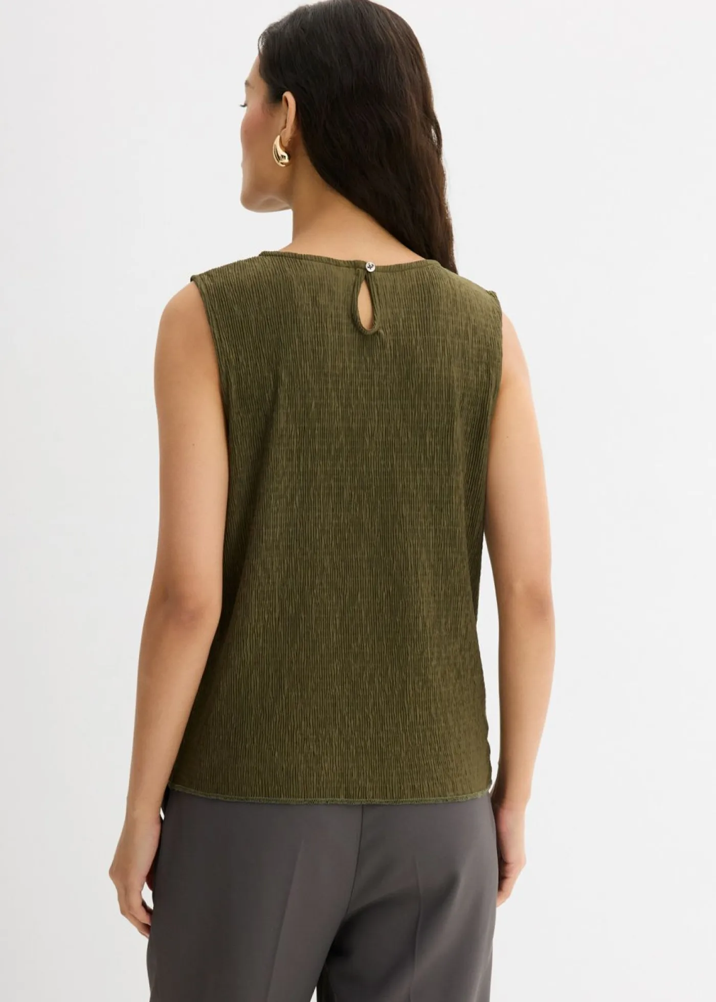 Outlet Top de tejido arrugado estructurado Mujer Esenciales|Camisetas
