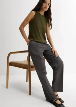 Outlet Top de tejido arrugado estructurado Mujer Esenciales|Camisetas