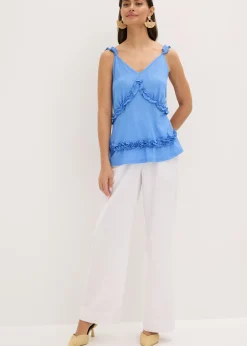 New Top de tirantes finos con volantes Mujer Camisetas