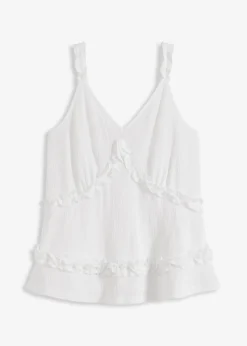 Sale Top de tirantes finos con volantes Mujer Camisetas