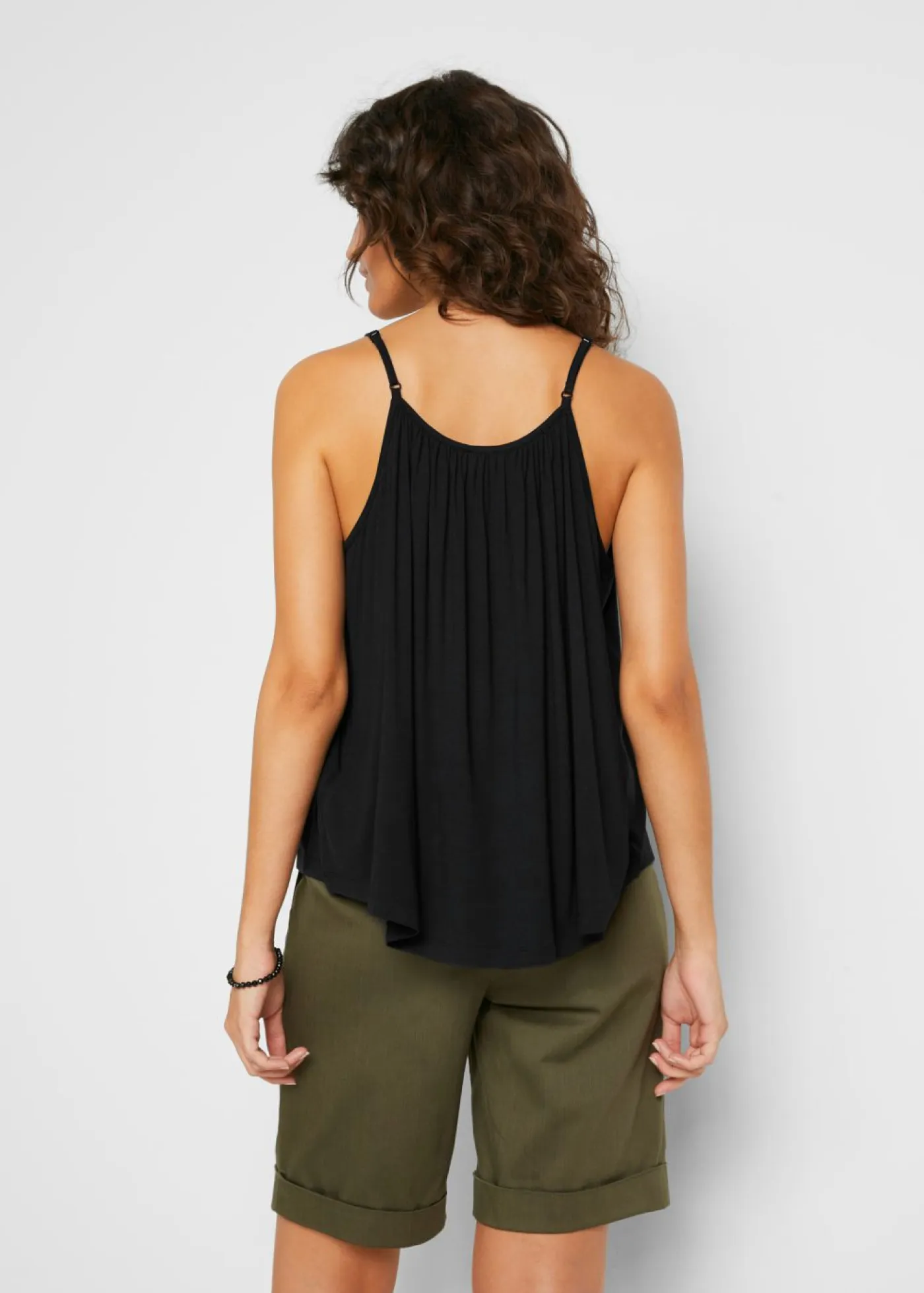 Outlet Top de viscosa fluida con tirantes finos Mujer Camisetas|Novedades