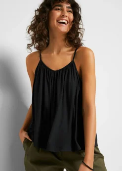 Outlet Top de viscosa fluida con tirantes finos Mujer Camisetas|Novedades