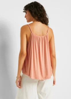 Outlet Top de viscosa fluida con tirantes finos Mujer Camisetas|Novedades
