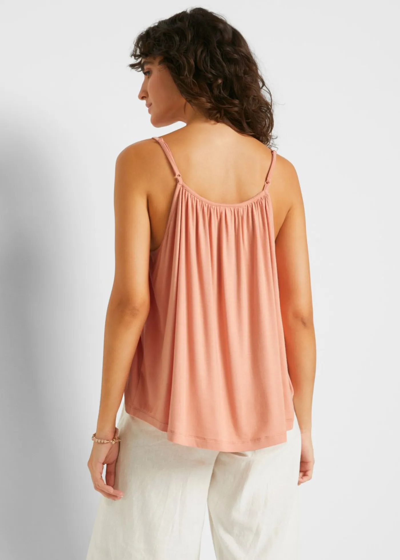 Outlet Top de viscosa fluida con tirantes finos Mujer Camisetas|Novedades