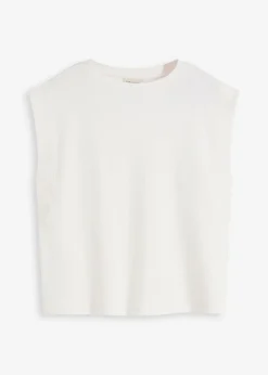 Online Top holgado con inserto de canalé en las mangas Mujer Camisetas