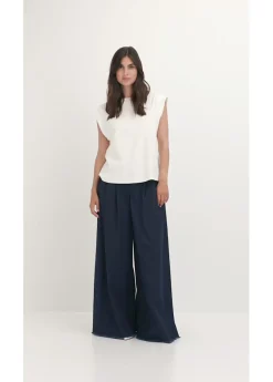 Online Top holgado con inserto de canalé en las mangas Mujer Camisetas