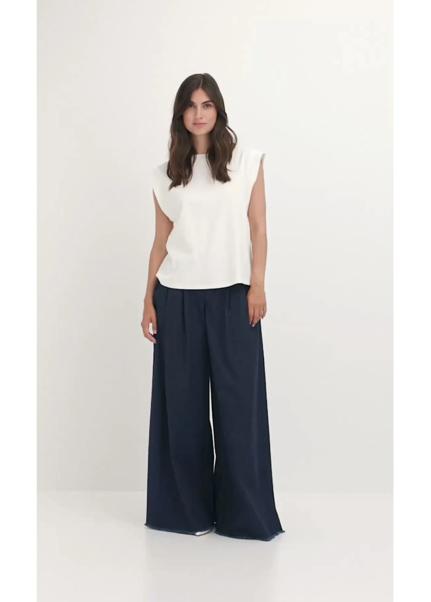 Online Top holgado con inserto de canalé en las mangas Mujer Camisetas