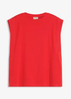 Outlet Top holgado con inserto de canalé en las mangas Mujer Camisetas