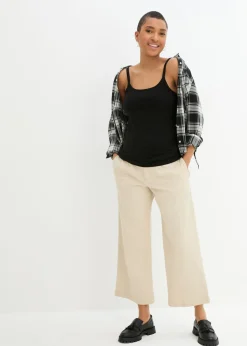 Outlet Top largo con tirantes finos de algodón (2 unidades) Mujer Camisetas Interiores|Básicos