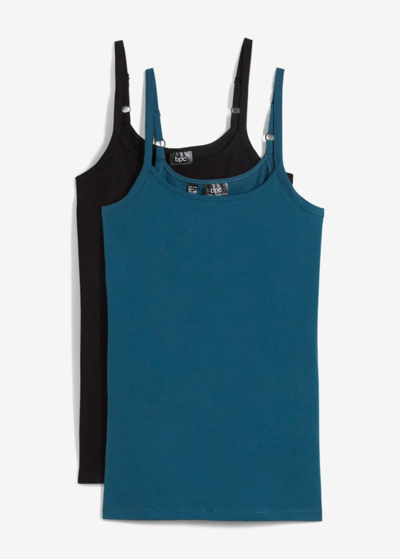 Sale Top largo con tirantes finos de algodón (2 unidades) Mujer Camisetas Interiores|Básicos