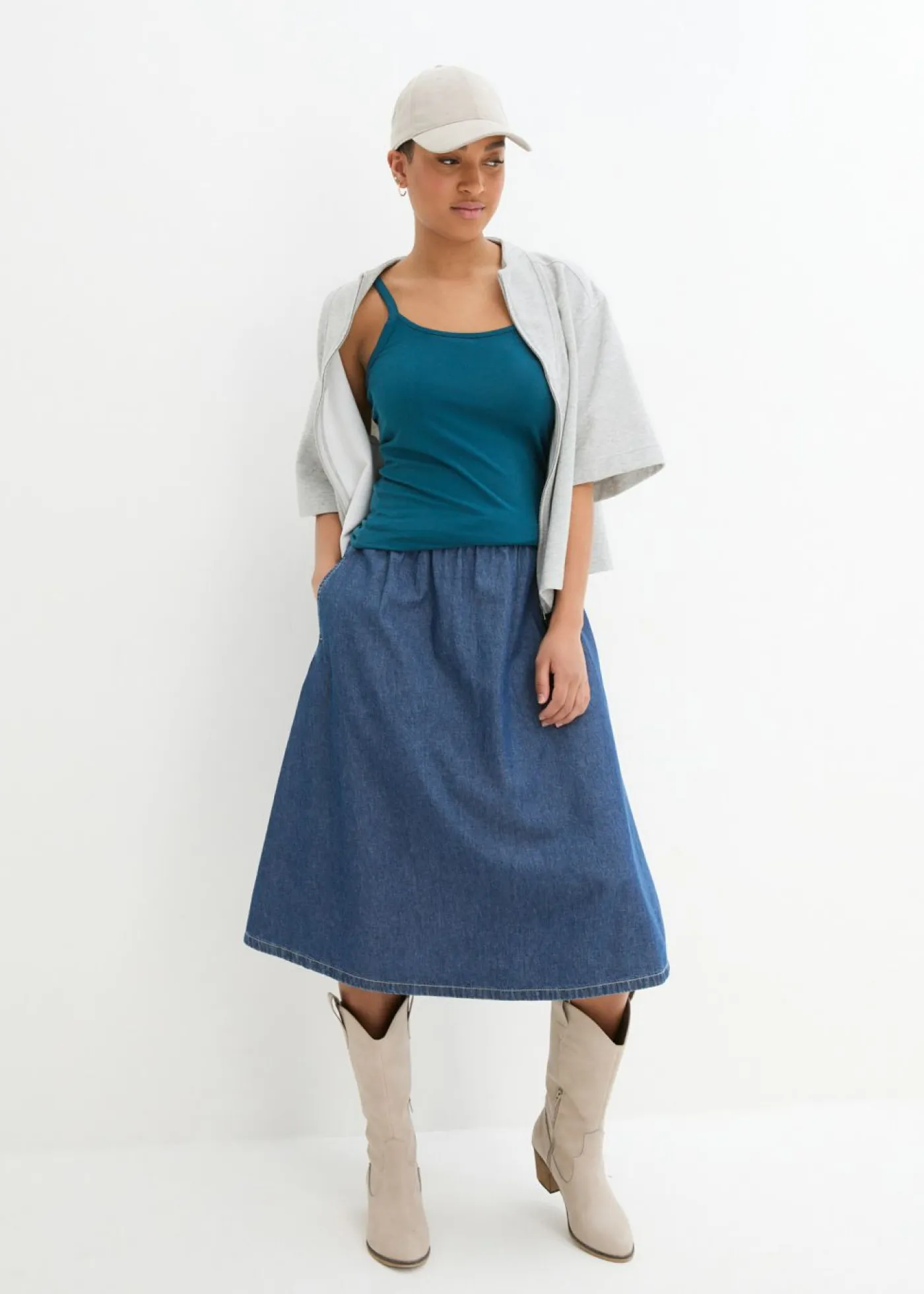 Sale Top largo con tirantes finos de algodón (2 unidades) Mujer Camisetas Interiores|Básicos