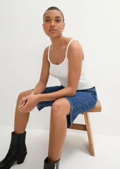Online Top largo con tirantes finos de algodón (2 unidades) Mujer Camisetas Interiores|Básicos