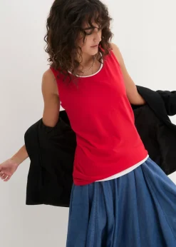 New Top largo de algodón orgánico puro (5 unidades) Mujer Camisetas Interiores|Básicos
