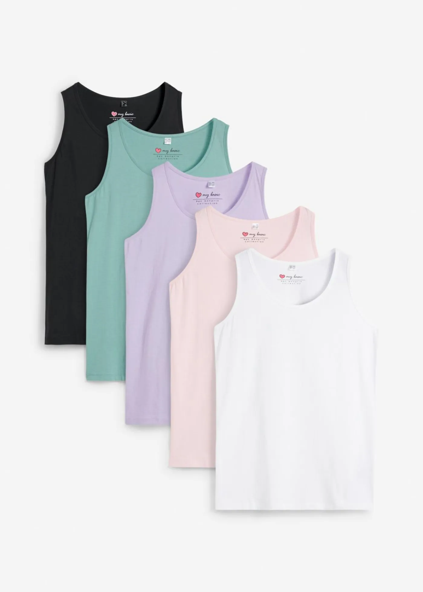 Clearance Top largo de algodón orgánico puro (5 unidades) Mujer Camisetas Interiores|Básicos