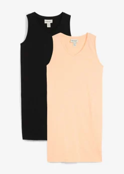 Discount Top largo de algodón orgánico puro (2 unidades) Mujer Camisetas Interiores|Básicos