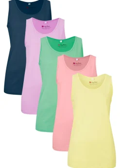 New Top largo de algodón orgánico puro (5 unidades) Mujer Camisetas Interiores|Básicos