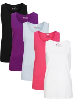 Discount Top largo de algodón orgánico puro (5 unidades) Mujer Camisetas Interiores|Básicos