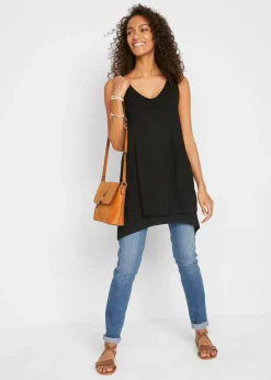 Best Top largo de mezcla de viscosa con doble capa Mujer Camisetas