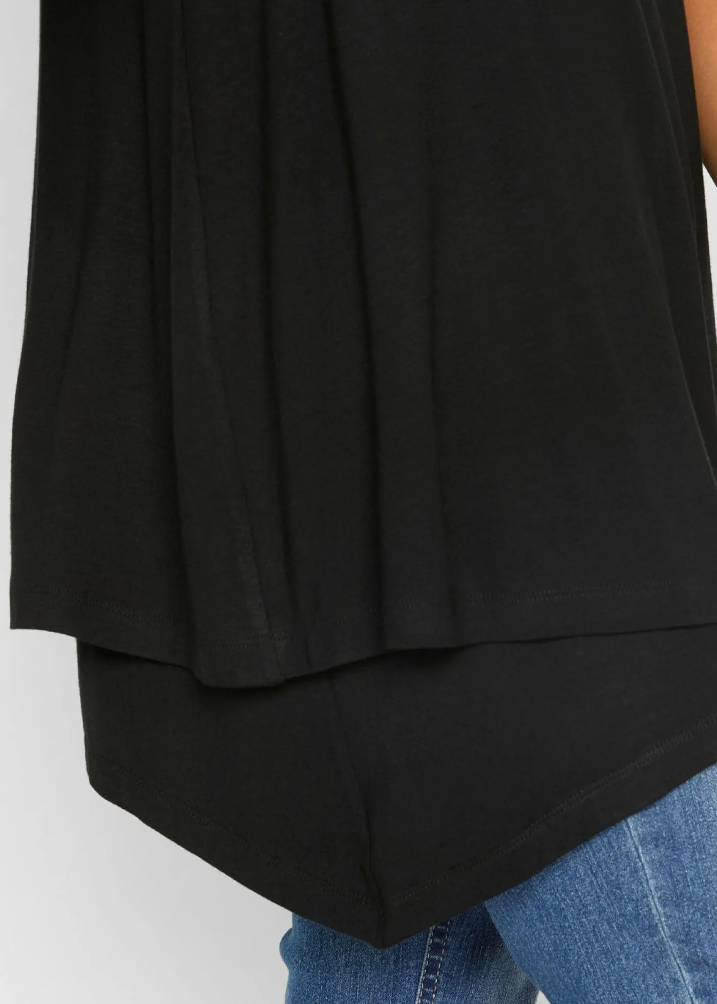 Best Top largo de mezcla de viscosa con doble capa Mujer Camisetas