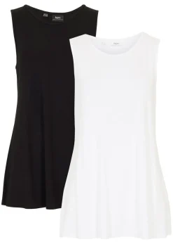 New Top largo de viscosa suave (2 unidades) Mujer Básicos|Camisetas