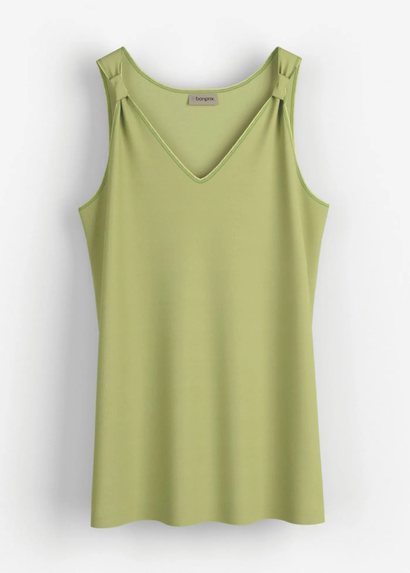New Top largo en mezcla de viscosa y lino Mujer Camisetas