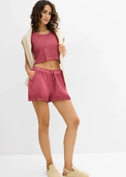 Clearance Top sin mangas de algodón orgánico puro Mujer Camisetas